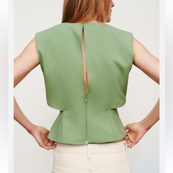 Zara Tops - Zara Olive Green Blouse with Button Detail